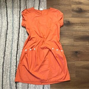 Orange 100% cotton straight dress, size medium